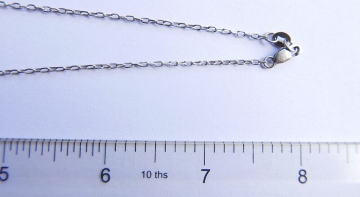 Vintage Sterling Silver 925  Sister,  Necklace with White Sapphire length 16" - 8,9g