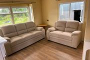 Brand New 3+2 Tara Cream Fabric Sofa Sets