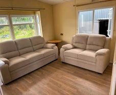 Brand New 3+2 Tara Cream Fabric Sofa Sets