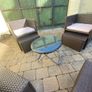 Rattan Garden Chairs with footstool & table. Image 3