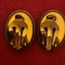Thomas Mott Clip On Earrings Mid Century Hand Painted Georgian Lady In Hat. Image 9
