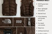 North Face 550 Goose Down Hooded Gilet