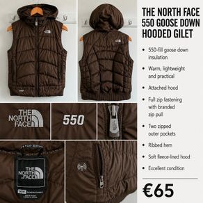 North Face 550 Goose Down Hooded Gilet