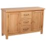 Sideboard with 3 Drawers 110x33.5x70 cm Solid Oak Wood Image 5