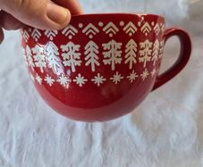 3 Nordic Tree Christmas Mugs / Soup Bowls