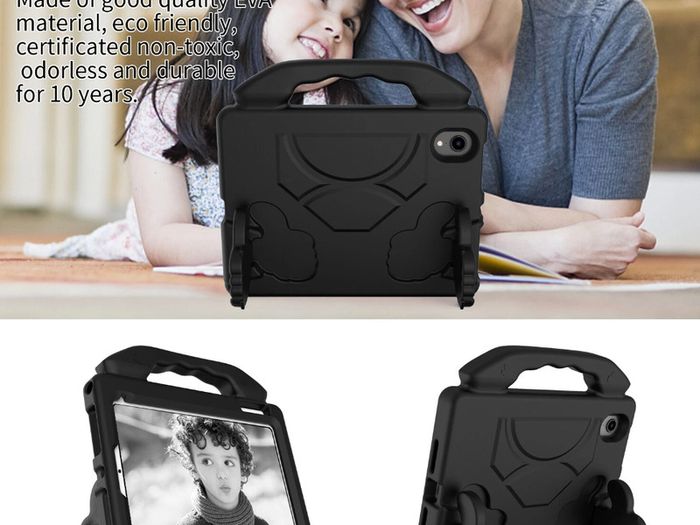 For Apple iPad Mini 6 Kids Friendly Case Shockproof Cover With Thumbs Up - Black