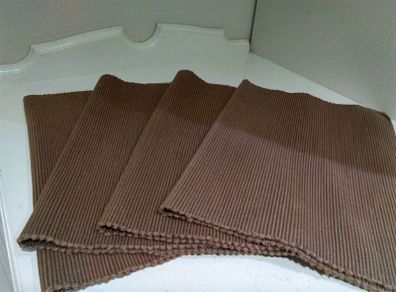 Set Of 4 Chocolate Colour Placemats / 100% Cotton