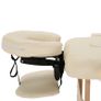Portable Massage Bed, Foldable Spa Beauty Massage Table with 2 Sections, Carry Bag and Wooden Frame, Cream White Image 8