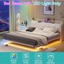 Floating King Metal Bed Frame with LED Lights & USB Charging Station, 150x200cmMetal Image 2