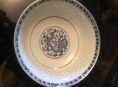 Antique Chinese Dragon Fine Porcelain Rice Bowl