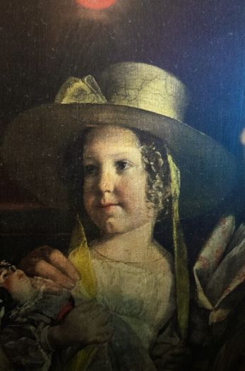 Stunning antique oleoghraph in heavy frame,family portrait of Rudolf von Arthaber