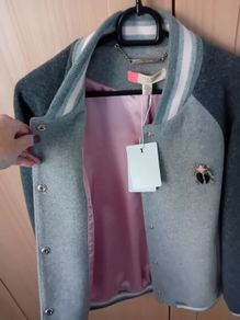Ted Baker - WOOL Bomber Jacket - Size 1 UK 8 - Grey - BNWT RRP 270