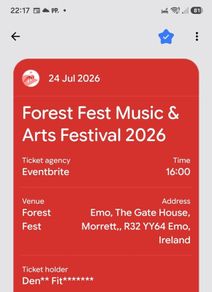Forest fest tickets with camping passes