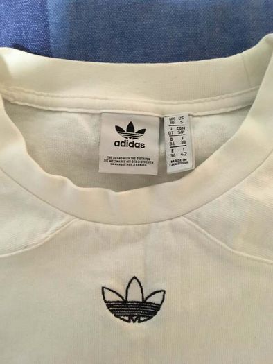 Unisex Adidas Originals Long Sleeve Top - White/Snakeskin Print - UK10 (S) - Like New