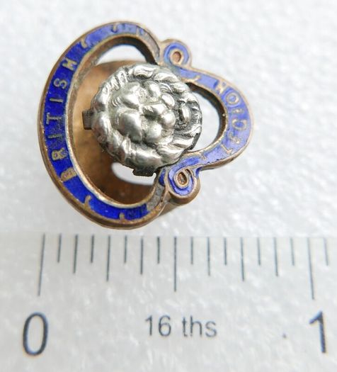 Vintage 1921 British Legion Brass Lapel Badge: J R Gaunt London