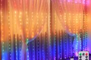 Curtain Lights, 3MX2.8M USB Powered Fairy String Lights, 280LED Window Lights, 8 Modes Remote Control, Waterproof Curtain Fairy Lights for Outdoor Indoor Wedding Garden Bedroom Decoration(Multicolor)