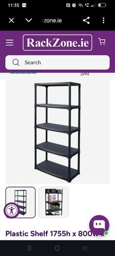 Plastic shelving 186cm X 83cm in perfect condition