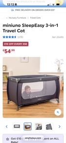 Miniuno travel cot 3 in 1