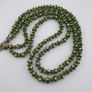 Vintage Venetian Style Green Eyes Tire Shape Glass Beads Necklace Image 7