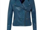AS NEW - Mary Portas Aqua Marine soft genuine leather jacket