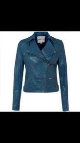 AS NEW - Mary Portas Aqua Marine soft genuine leather jacket
