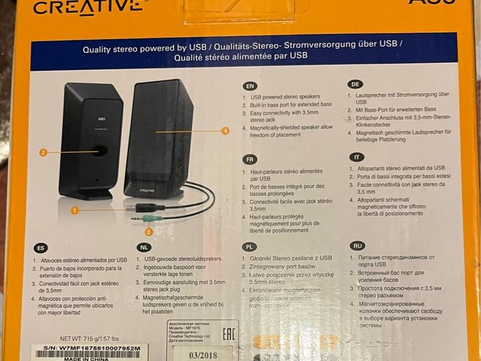 Creative Labs Speakers Creative A50 USB powered 2.0 Black