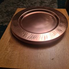 Gold/copper coloured metal plate charges