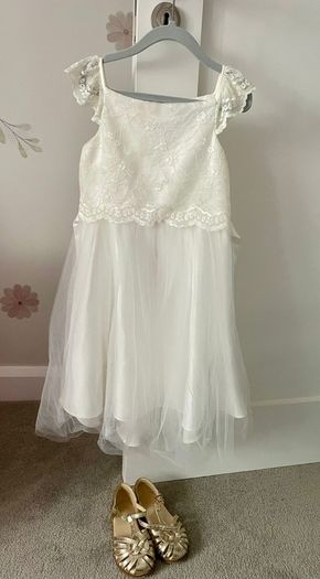 Flower girl dress & shoes