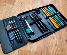 Artist Pencil Case with Drawing & Colouring Supplies