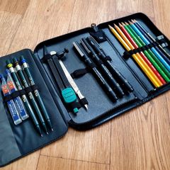 Artist Pencil Case with Drawing & Colouring Supplies