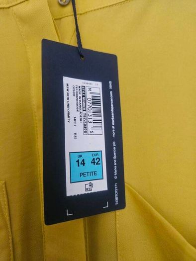 Ladies new Autograph grey skirt ,knee length  size 16 bnwt. Original price tag still attached for e55. Also comes with M&S collection ladies mustard blouse size 14 petite bnwt Price reduction