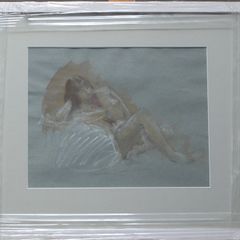 Original Frances Bunch Moran Pastel Drawing