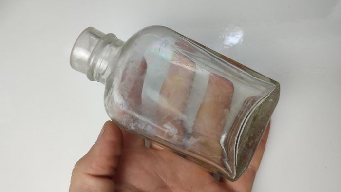 339 - Set of 2 Vintage Clear Glass Collectible Decorative Medicine Bottles