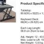 Standing Desk - Ergonomic sit to stand computer work station height adjustable with retractable keyboard tray Image 2