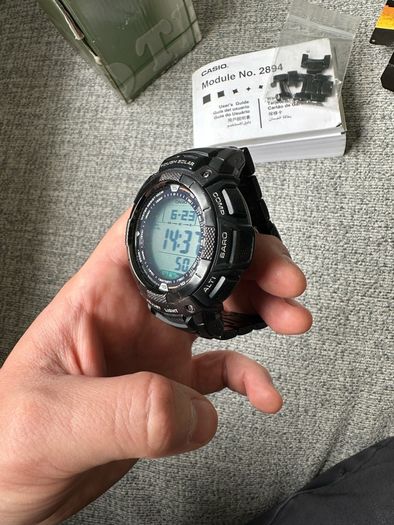 Casio Pro Trek PRG-80YT Titanium Solar Watch - Full Set