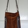 Genuine Suede and Leather Shoulder Bag Image 5