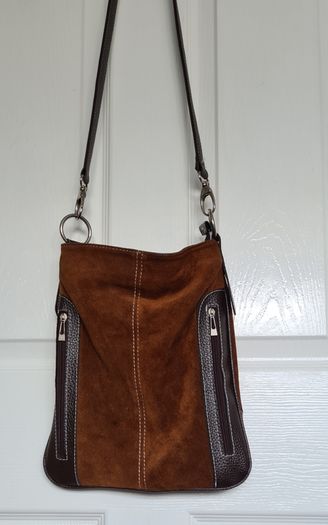 Genuine Suede and Leather Shoulder Bag
