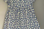 Zara blue &amp; white floral dress Size 6-12 mths EUC