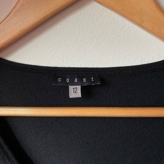 Coast Black Bow Front Short Cardigan
