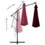 Cantilever Umbrella with LED Lights and Steel Pole Wine Red Image 3
