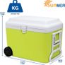 Cooler Box 50L With 2 Ice Packs, Advanced EPS Insulation Foam, Keeps Cold For Up To 48 Hours, Clip-Lock Secure Lid, Built-in Wheels and Handle - Lime Image 3