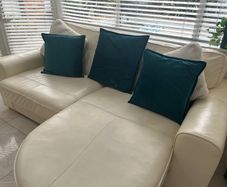 Cream Leather Sofa