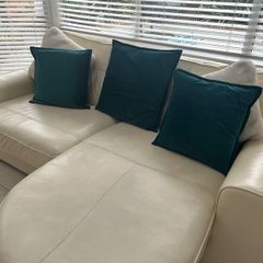 Cream Leather Sofa