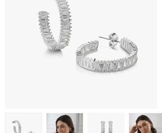 Newbridge silver CZ hoop earrings