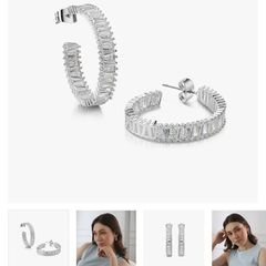 Newbridge silver CZ hoop earrings