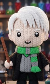 Draco Malfoy Inspired Crochet-Style Figure Harry Potter Decoration