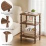 Side Table, 3-Tier Small Table with Solid Wood Legs, Retro Bedside Table Sofa Table with Open Shelf, Nightstand, Accent Table for Small Space, Living Room, Bedroom, Walnut Image 8