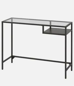 Ikea Hallway Table, black-brown with glass Home Office Workspace