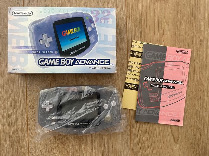 Nintendo Gameboy Advance AGB-001 Milky Blue Boxed with Manual and FlashCard 2GB