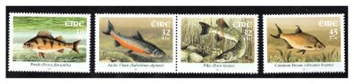 2001 Ireland Freshwater Fish (Perch, Arctic Charr, Pike & Bream) Commemorative Stamps Mint Never Hinged (MNH)